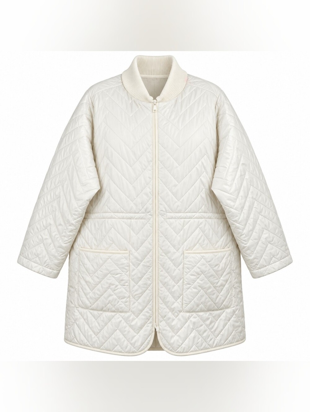 Athleta Mendocino Coat 3X Magnolia White Quilted PrimaLoft Plus Size Neutral